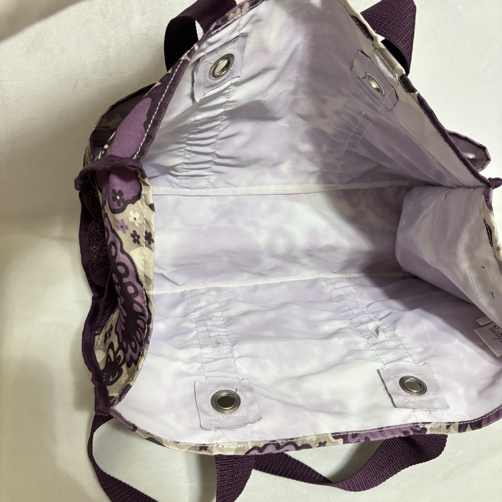 Thirty One Organizing Utility Tote 15 x 10 x 6 Pockets Plum Awesome Blossom