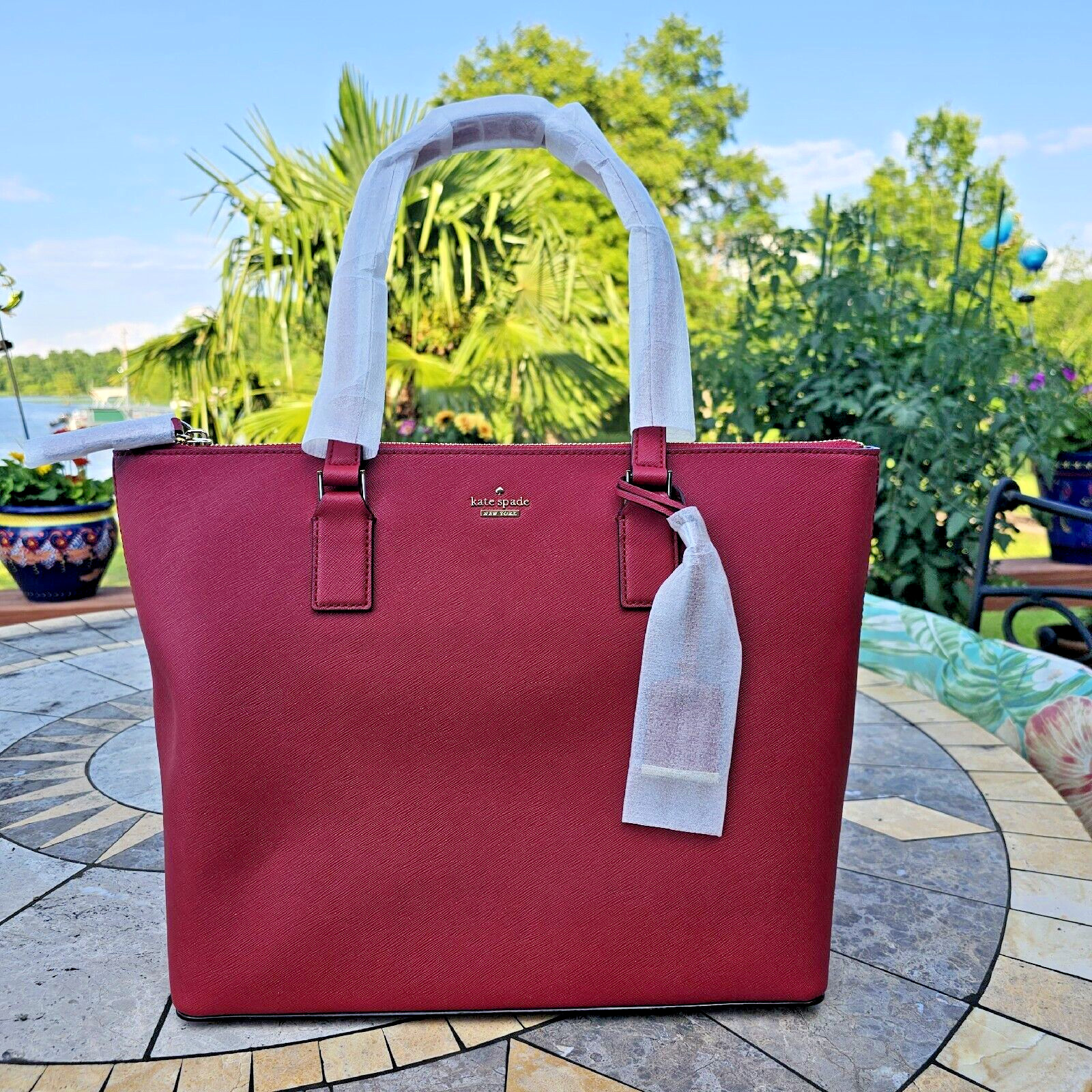 kate spade- Cameron Street- Lucie- Leather Tote- Rosso- NWT- $298