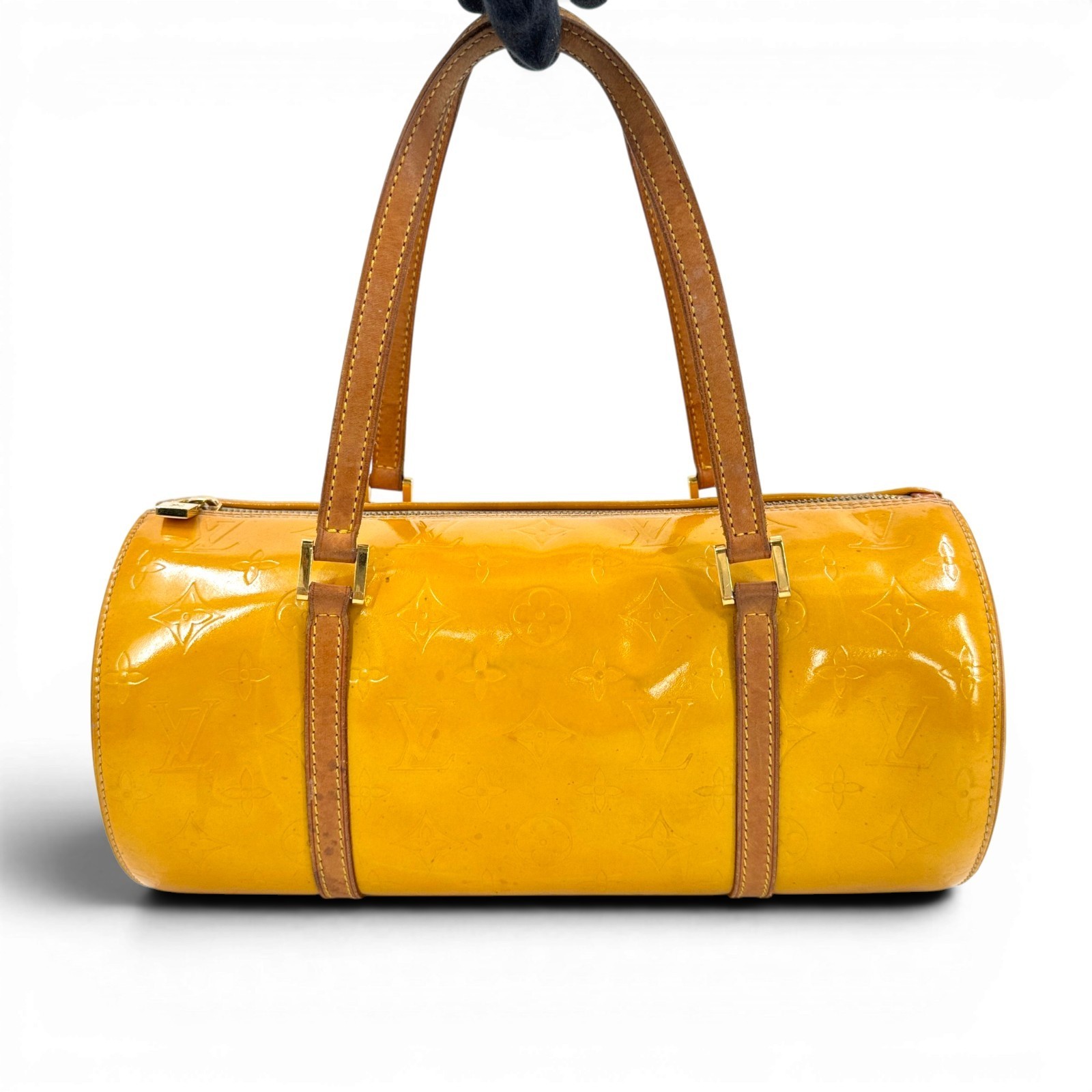 LOUIS VUITTON Bedford Monogram Vernis Yellow Patent Leather Handbag M91006