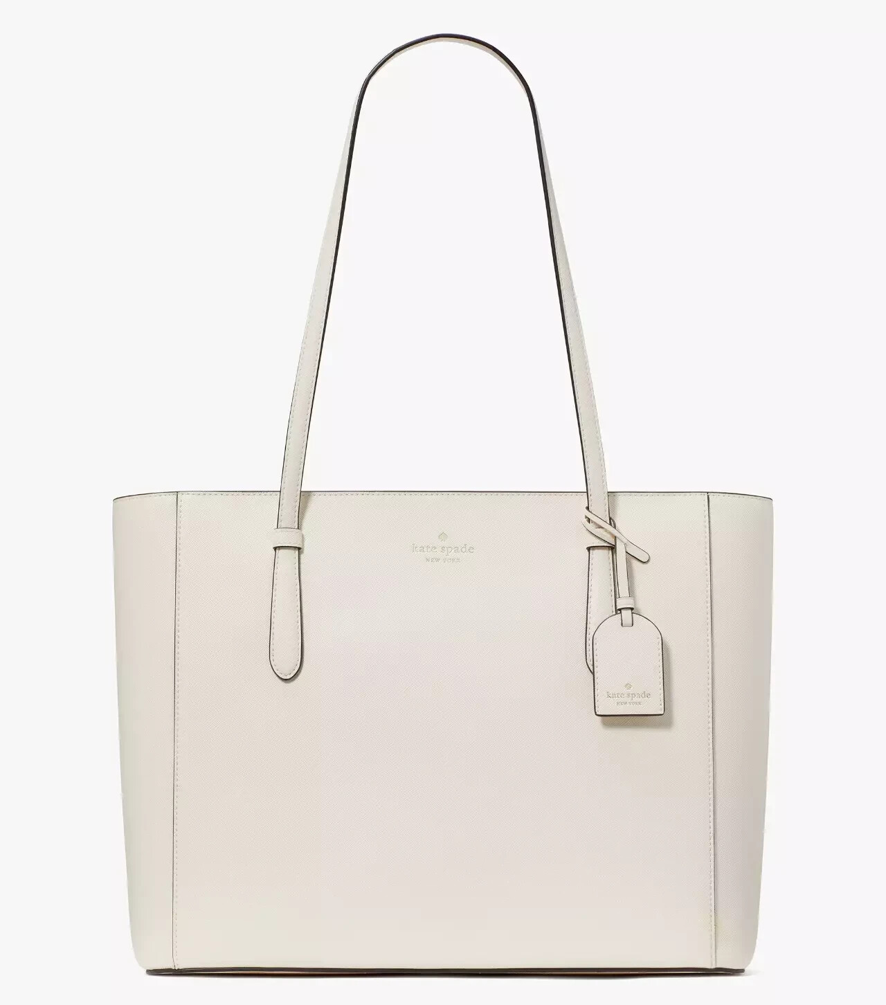 Kate Spade Schuyler Ivory White Tote Meringue K7354 Bag Charm NWT $359 Retail
