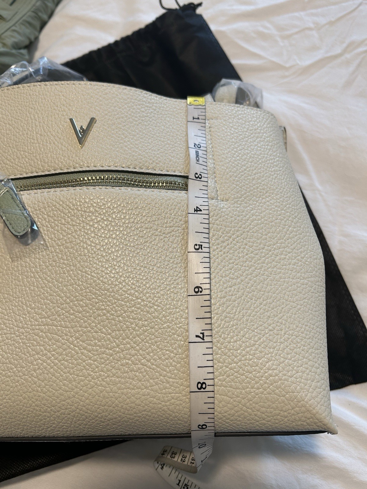 NWT Vanessa Williams Collections 2 Pc Set Tote Bag &Long Zip Wallet Bone W/Mint