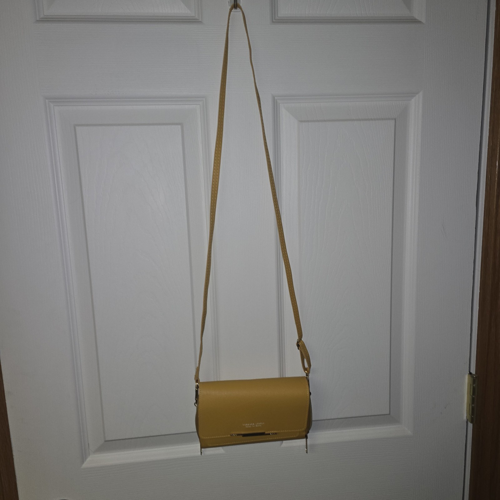 Mustard Yellow Forever Lovely Crossbody Bag Purse 2 Zipper Openings