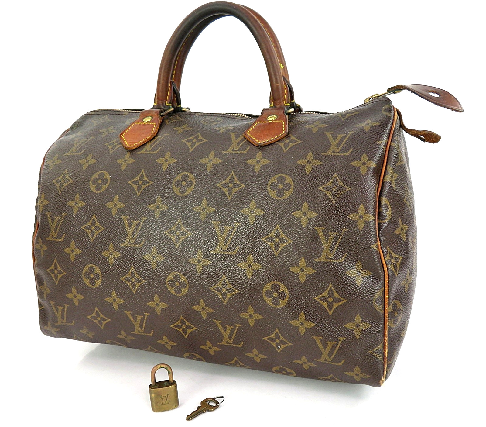 Authentic LOUIS VUITTON Speedy 30 Monogram Boston Handbag Purse #64506