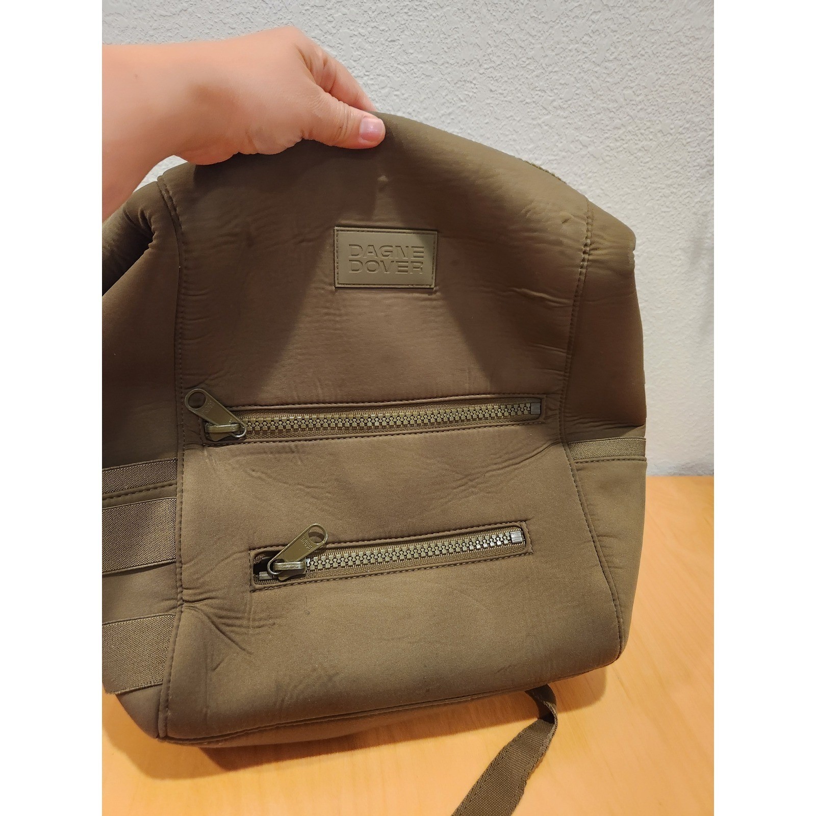Dagne Dover Brown Neoprene Backpack Travel Laptop Diaper Bag Medium dark moss