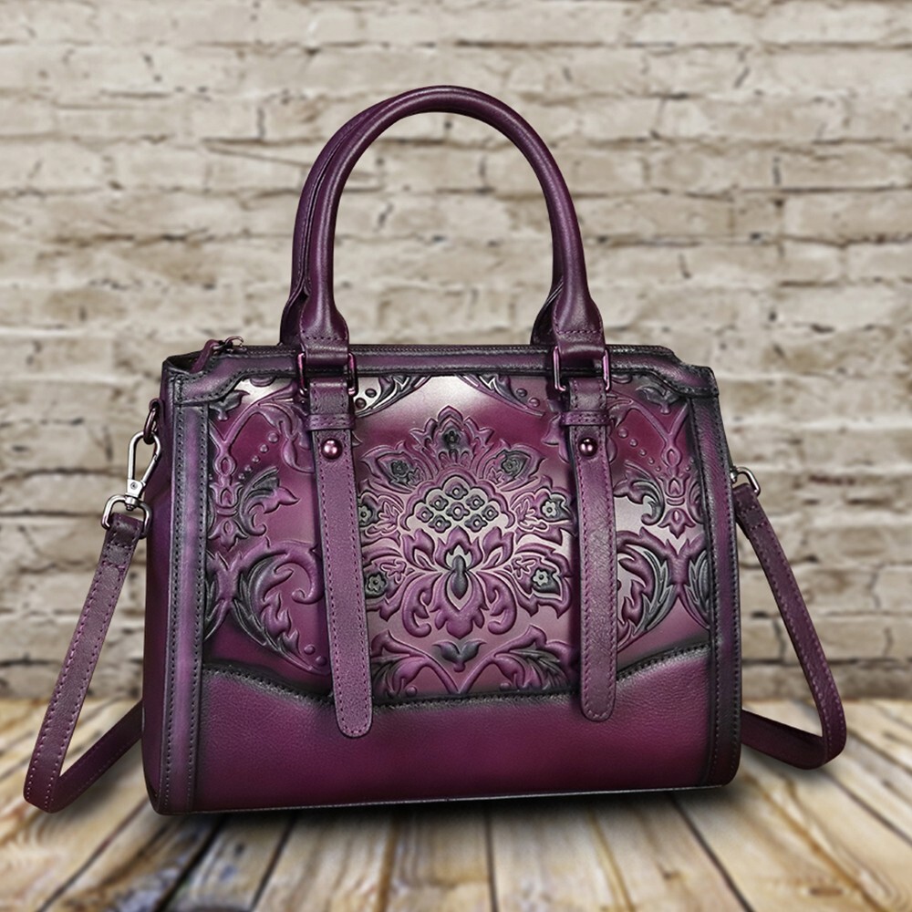 Genuine Leather Satchel for Women Top Handle Bags Purse Vintage Crossbody