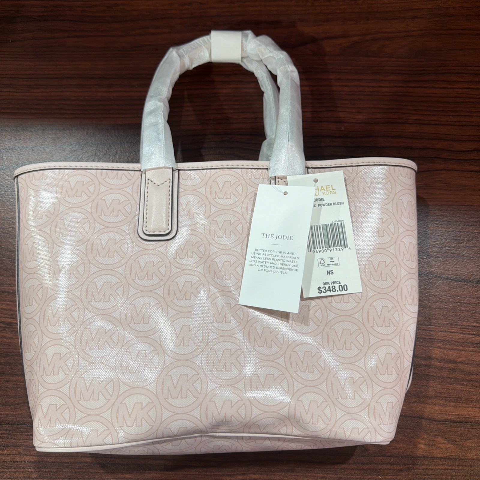 Michael Kors Pink Logo small Tote Bag with Brand Card, Double Handles