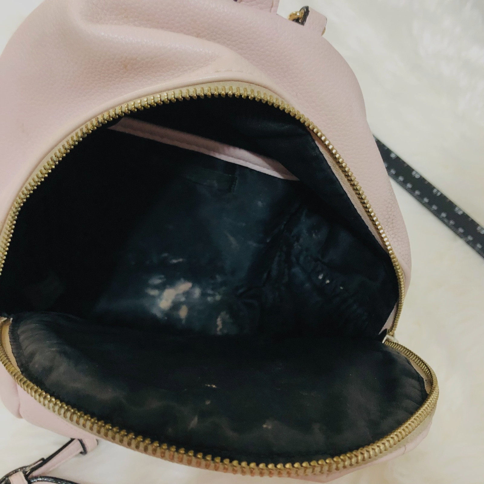 Victoria’s Secret V-quilt Mini City Backpack Pink with gold chain Hardware