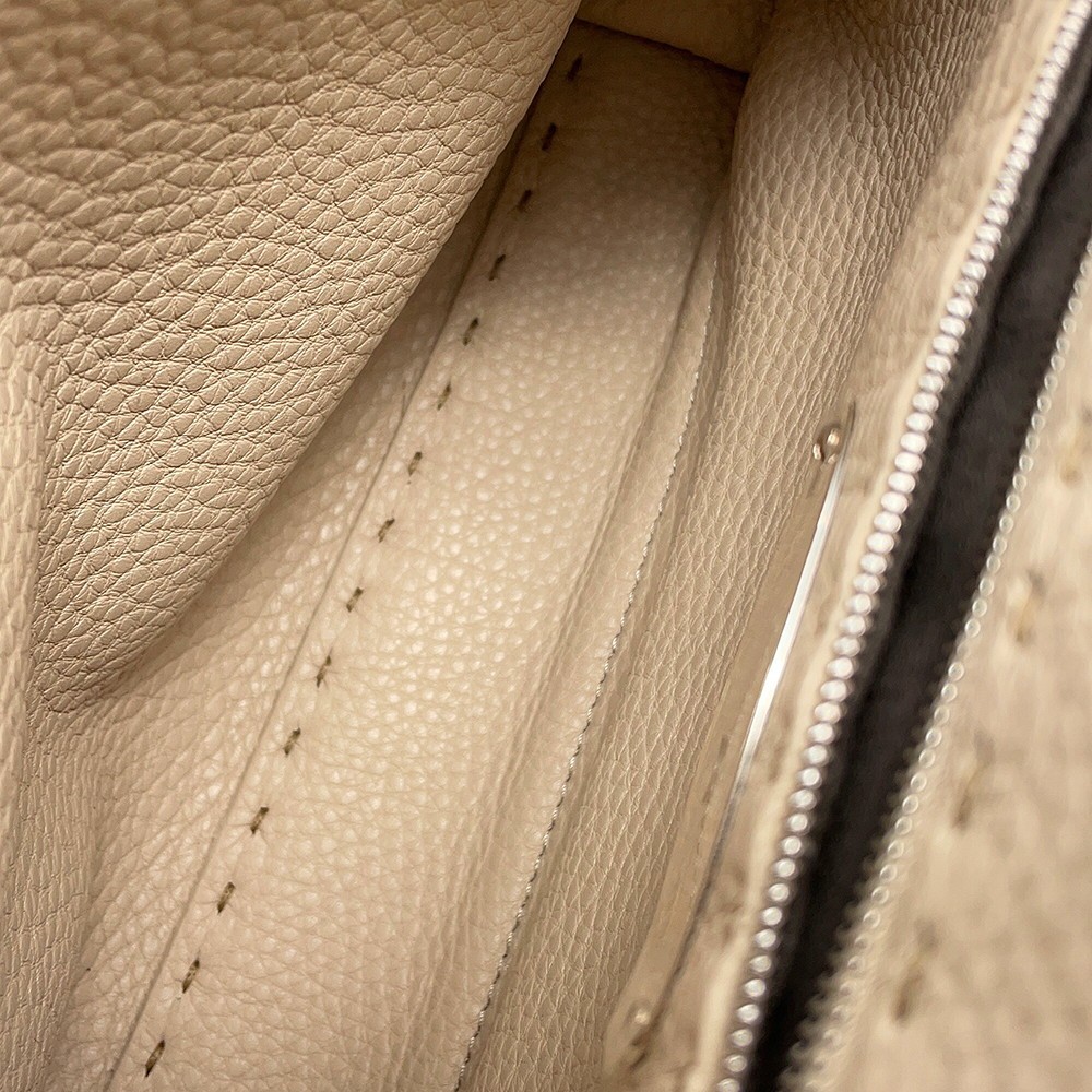 FENDI Peekaboo Selleria Essentially Size Mini Leather Beige 8BN302 AZTV