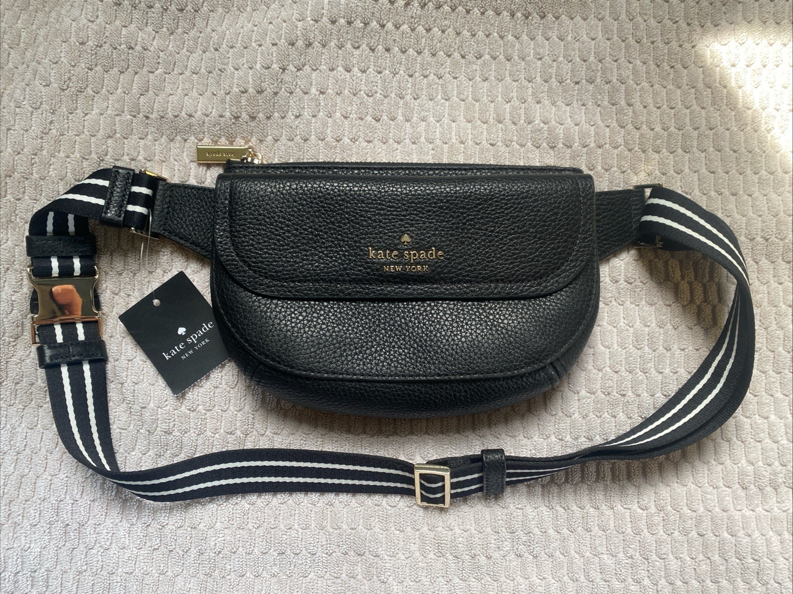 Kate Spade KB712 Rosie Belt Bag Black Pebbled Leather – Brand New With Tags