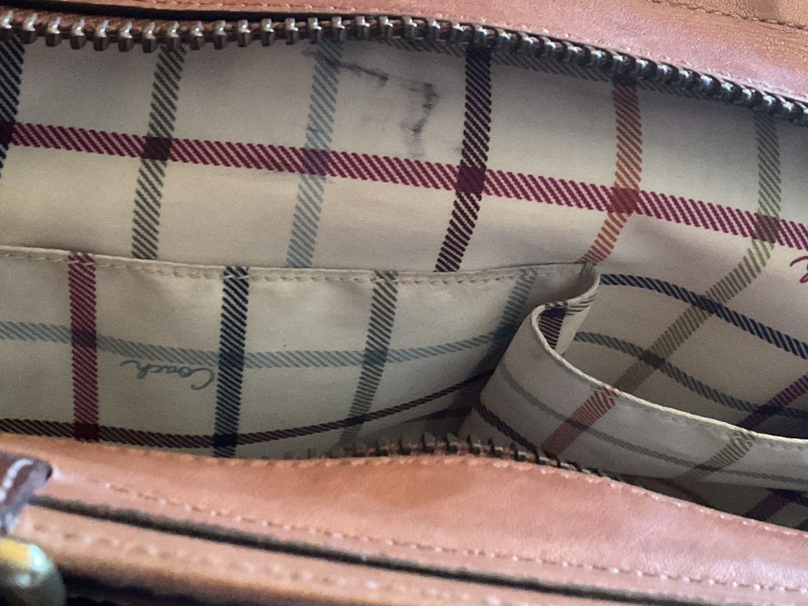 Rare Coach Legacy Bleecker Tattersall Shopper F0793-11420 Glove Tanned Leather