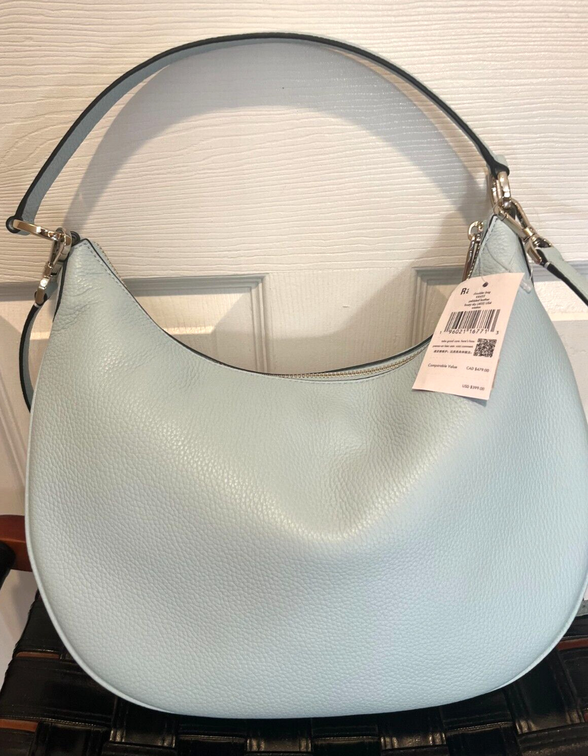 NWT Kate Spade Weston Leather Shoulder Bag “Frosty sky” Blue