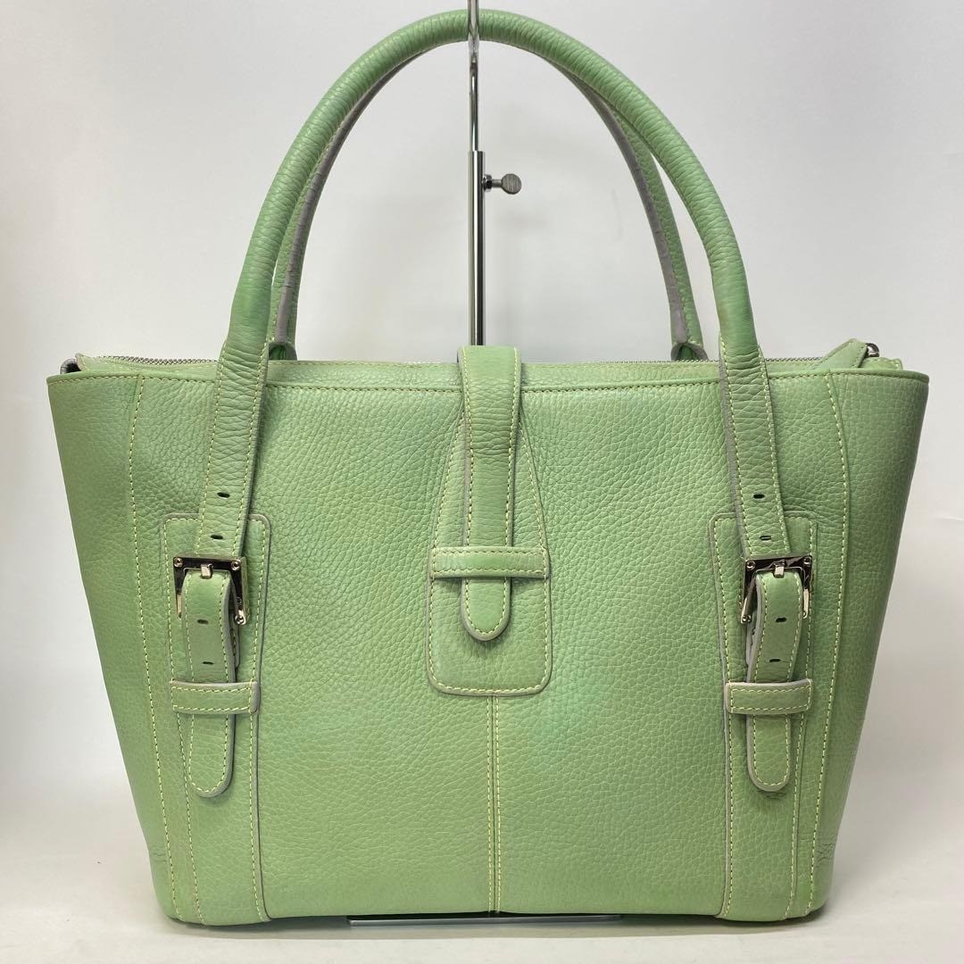 Loewe Senda Leather Tote Hand Bag Green Shoulder Women’s Auth Spain