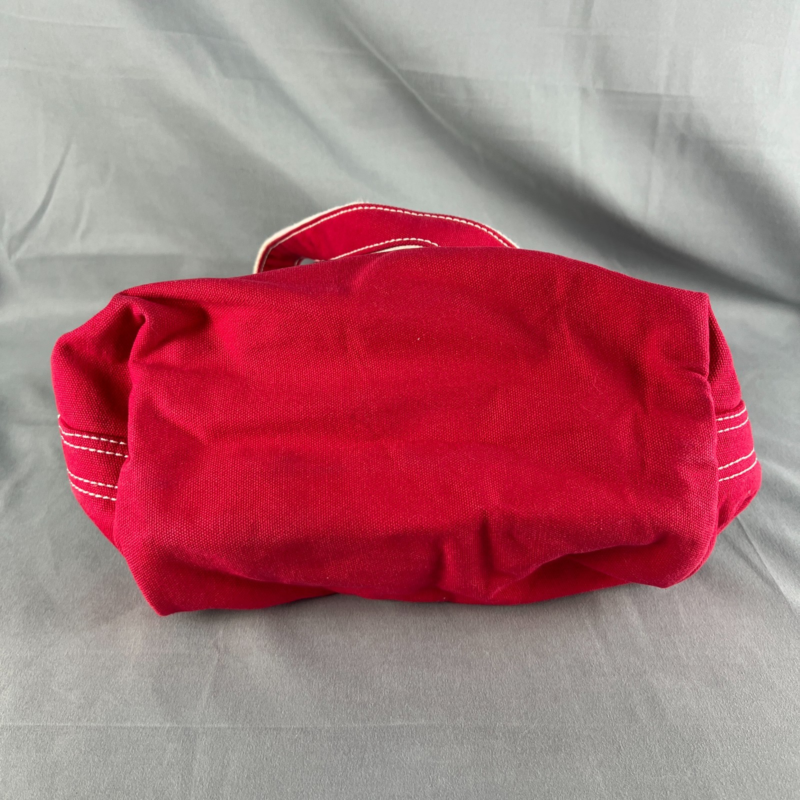 Lands’ End Canvas Tote Bag Womens Black Red Plaid Cotton Double Handle Travel