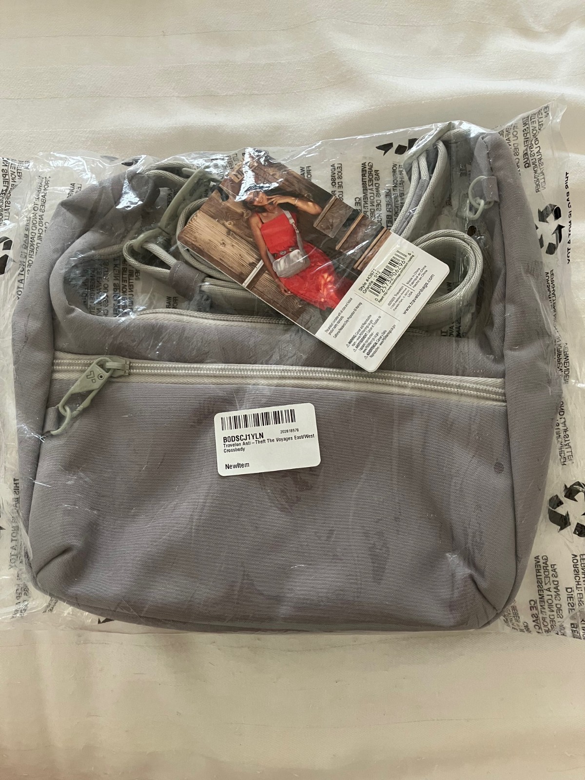 Travelon Anti-Theft The Voyages East/West Crossbody in Granite NWT