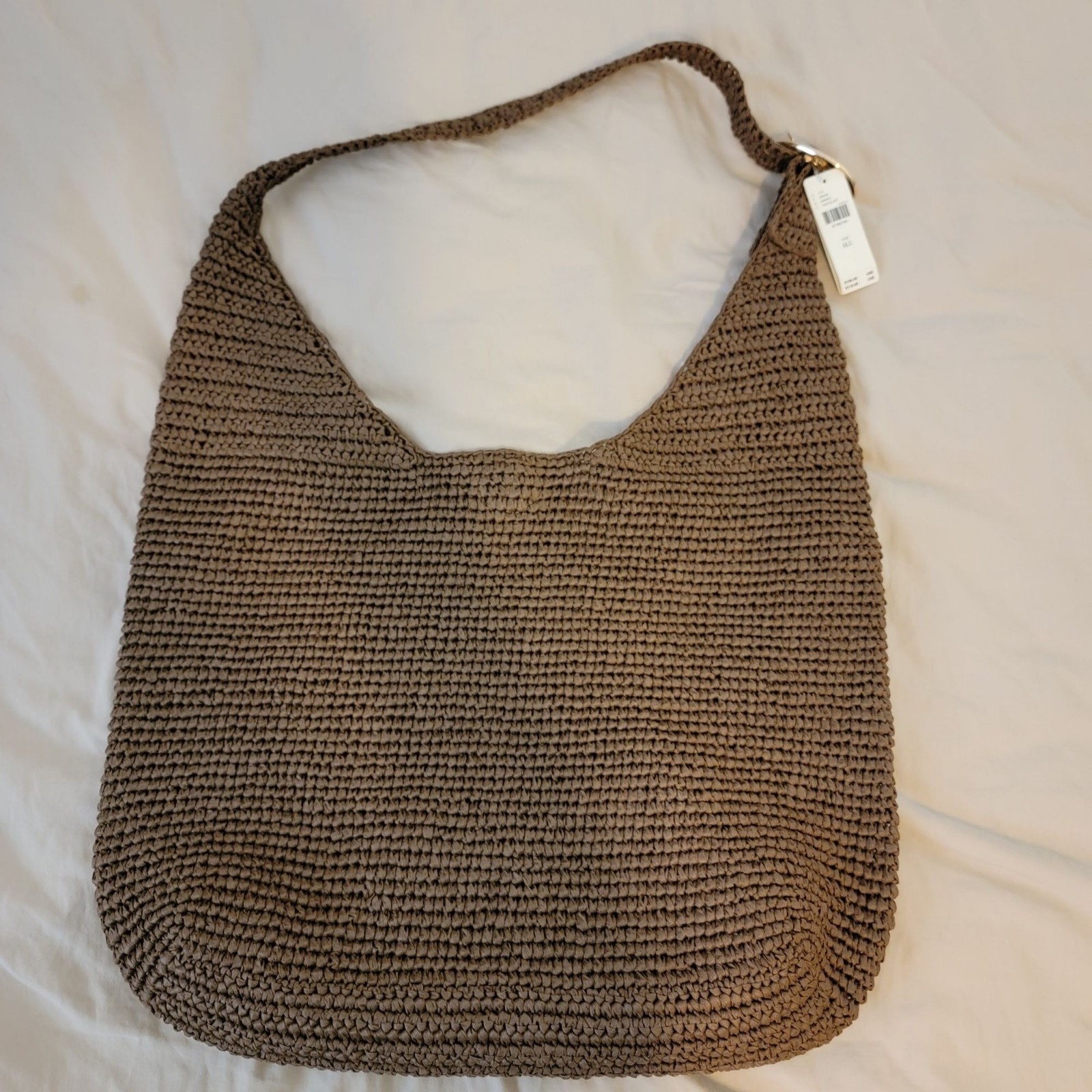 Anthropologie Love Knot Slouchy Bag Beach Raffia Vacation Contemporary Boho