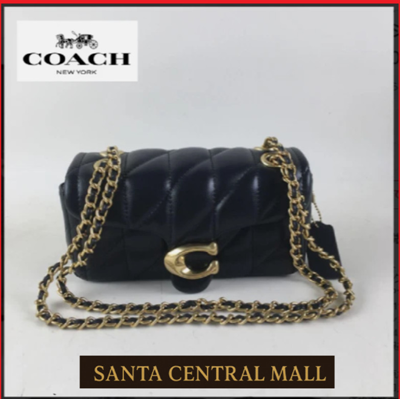 COACH CP149 Tabby Shoulder Bag 20 Quilting Nappa Leather Black Gold Outlet NEW S