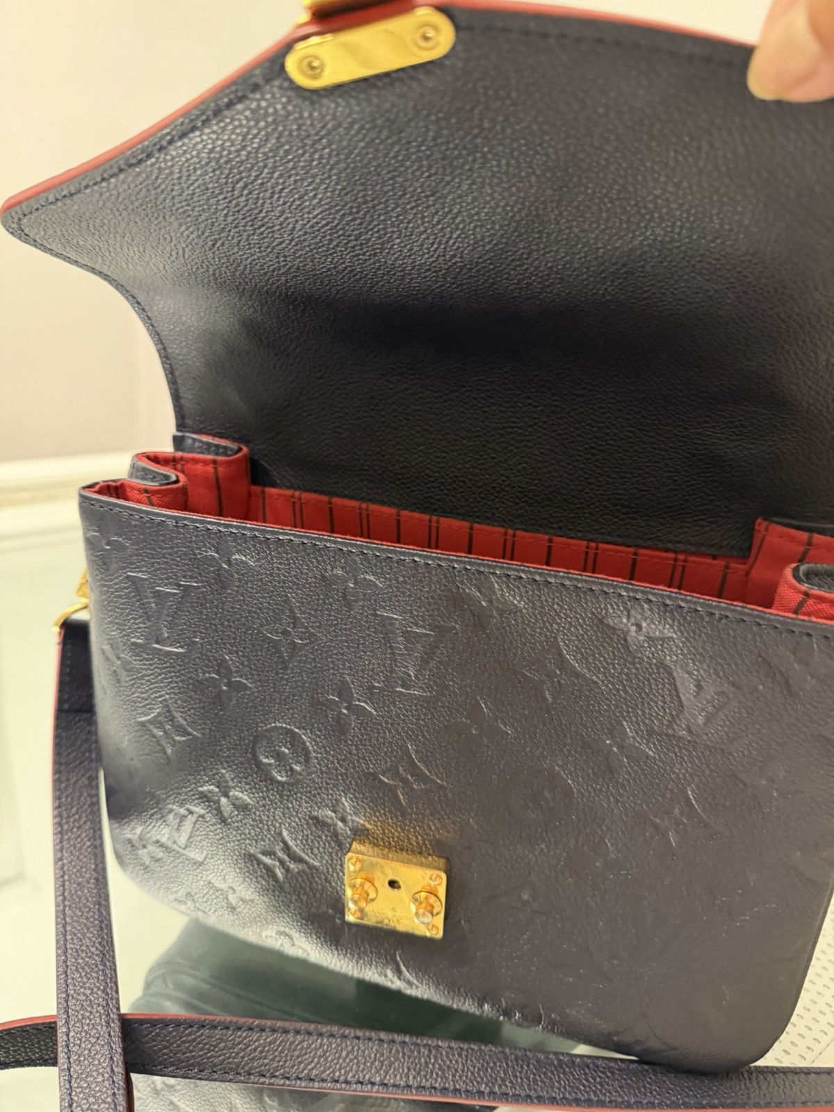 LOUIS VUITTON Empreinte Pouchette Metis Marine Rouge AUTHENTIC