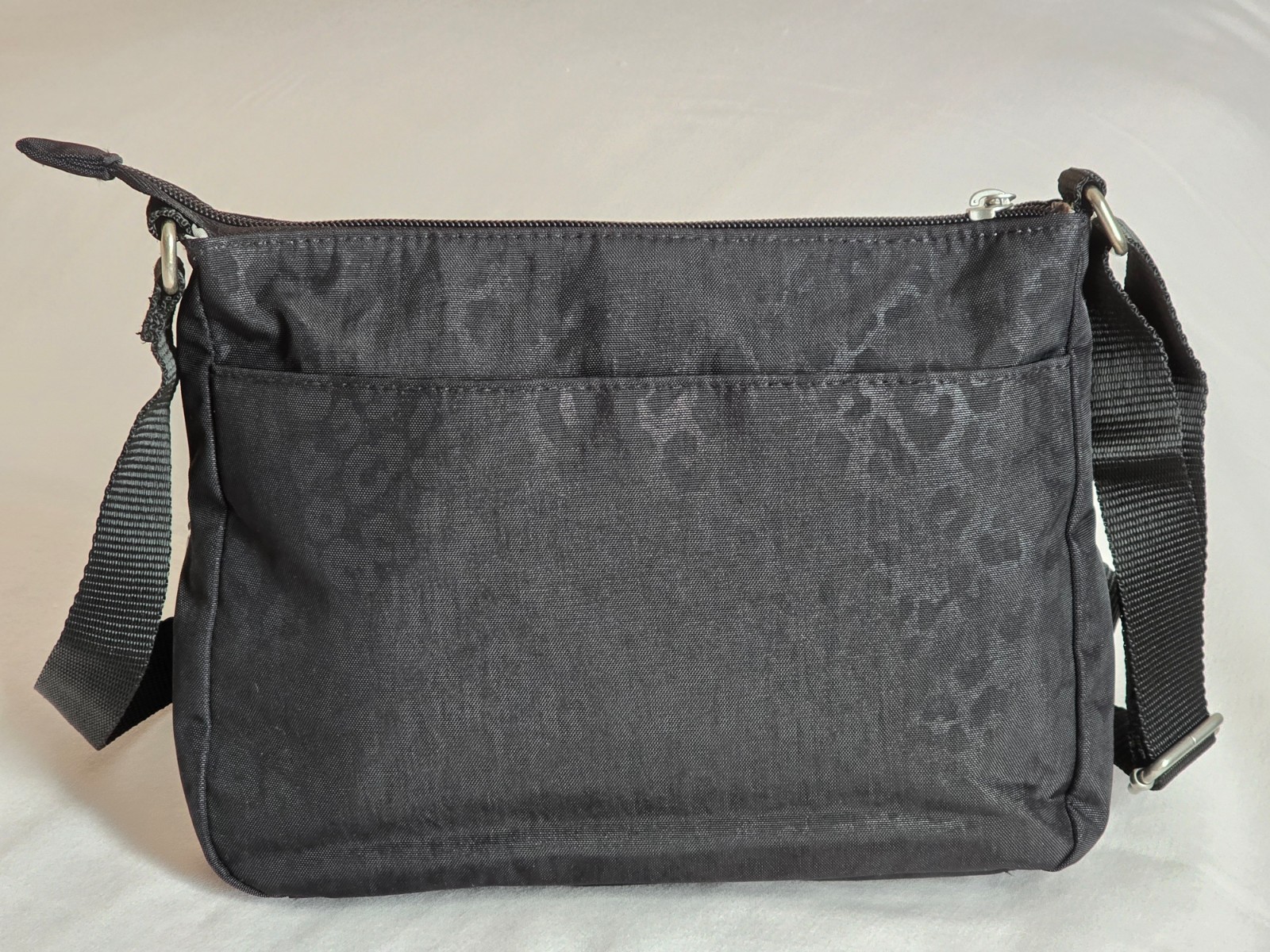 Baggallini Black Leopard Nylon Crossbody Bag Adustable Strap