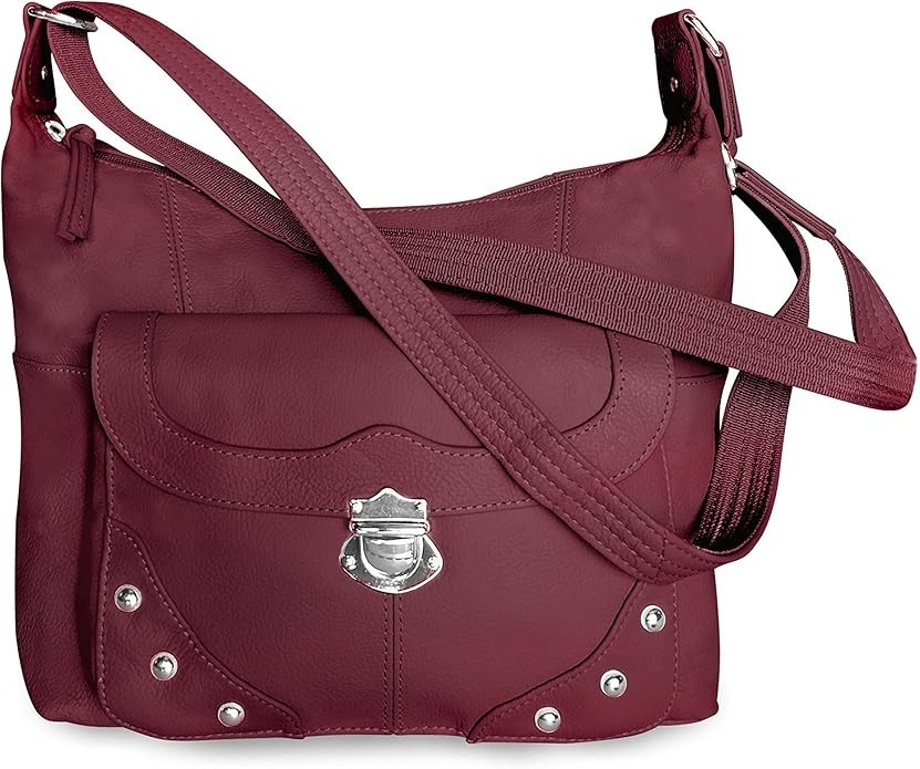 Concealed Carry Purse – Front Studded Pocket Leather Gun Purse – Left & Right
