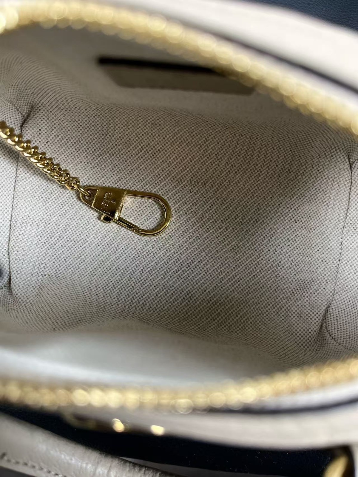 GUCCI Ophidia Mini Beige/Oatmeal GG Canvas Top Handle Bag