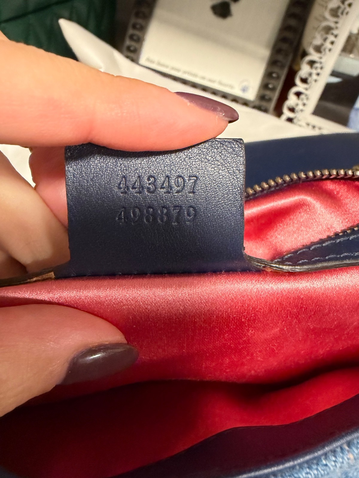 Gucci GG Marmont Chain Shoulder Bag Denim Blue