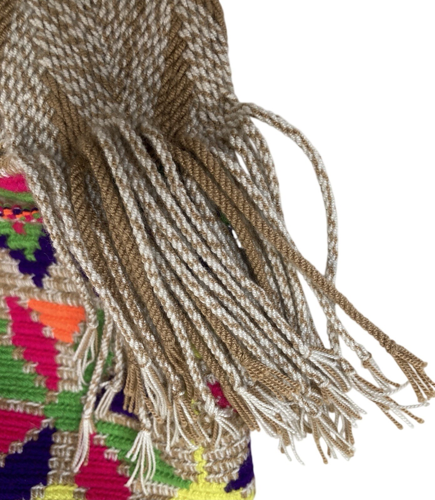 Wayuu Mochila Bag Cinched Tassel Tote Retro Colorful Festival Y2K Boho Artisan