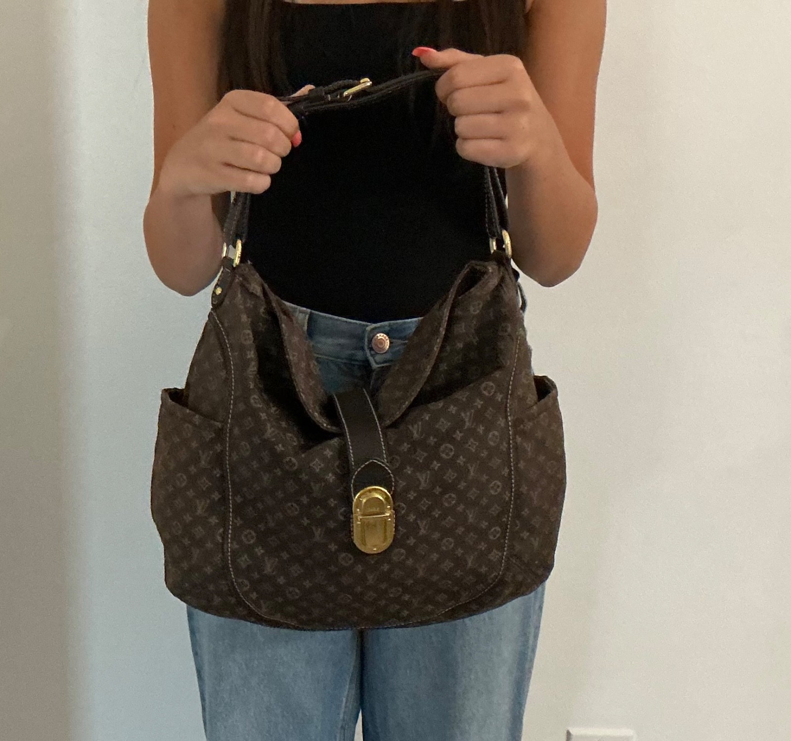 Louis Vuitton Monogram Idylle Romance MM Hobo Shoulder Bag Brown + Dust Bag