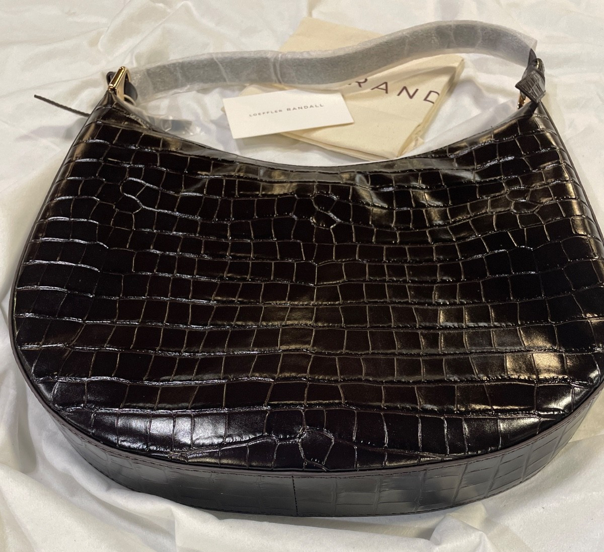 Loeffler Randall Morgan Crocodile Leather Shoulder Bag