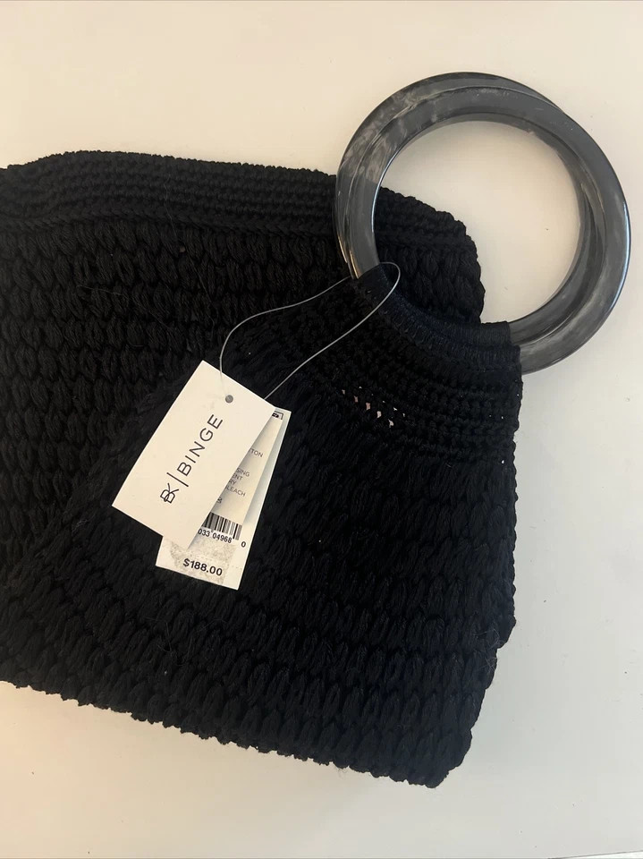 Binge Knitting Maya Large Tote, Black, NWT