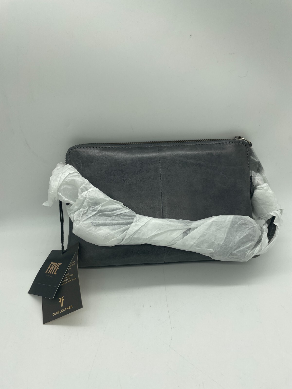 Frye Leather Melissa Crossbody Wristlet Carbon Gray