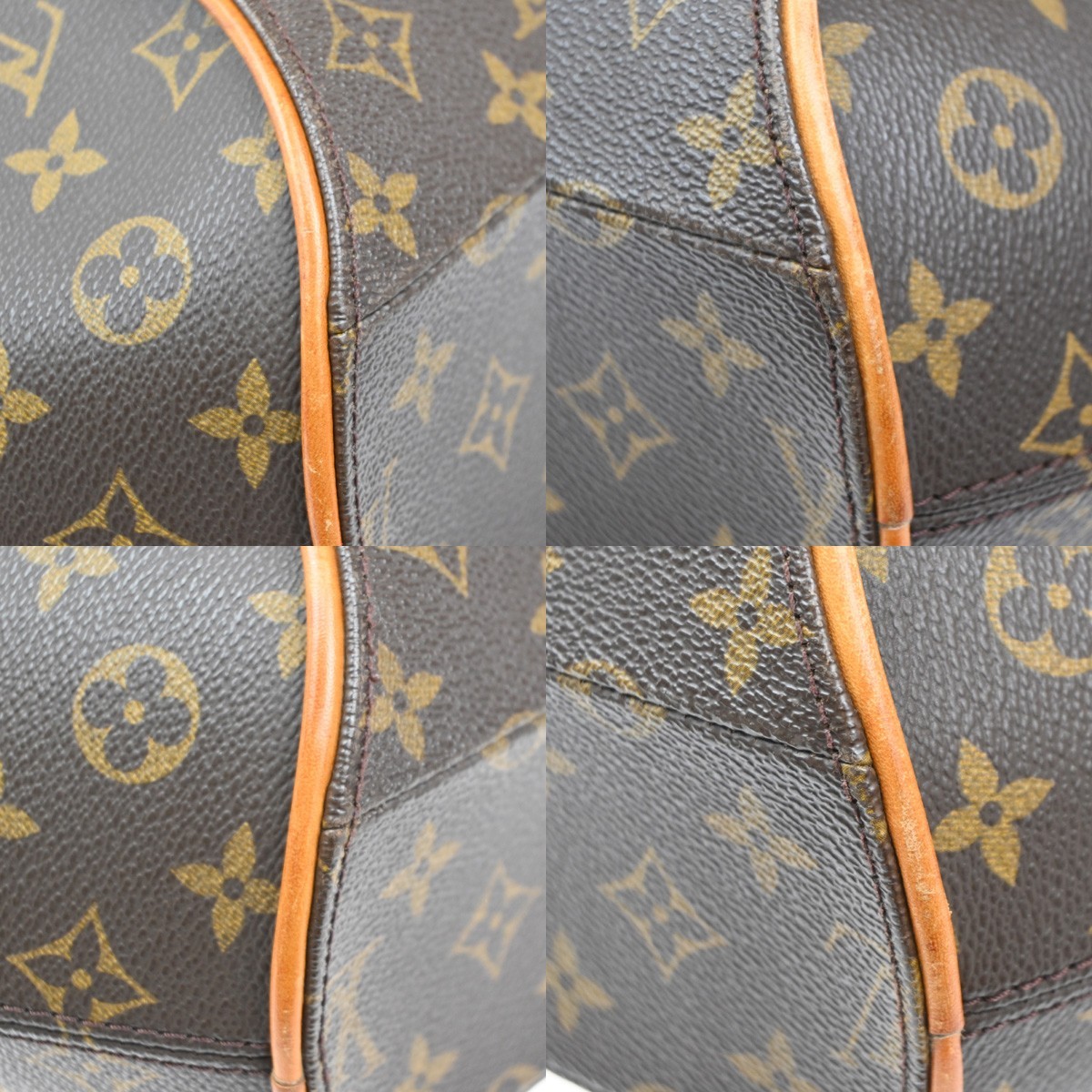 LOUIS VUITTON LV Logo Ellipse MM Hand Bag Monogram Leather Brown M51126 19MA102