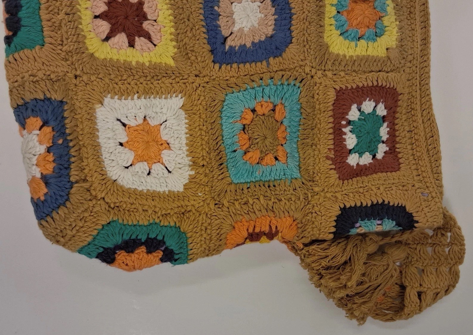 EARTHBOUND TRADING Co. Granny Square Crocheted Crossover Boho Hippie Purse Bag