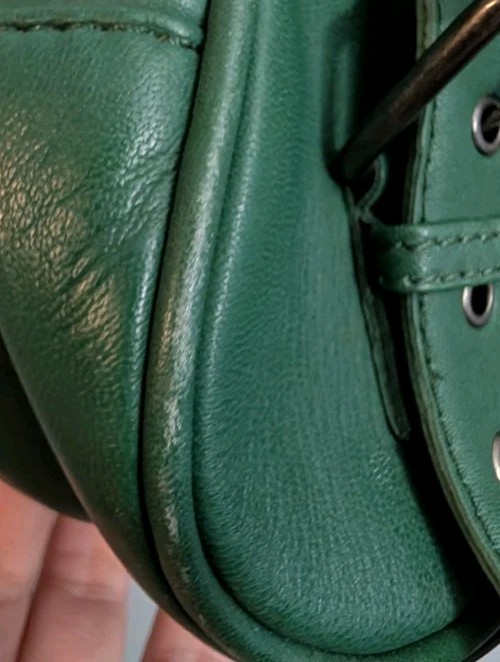 Free People Say Yes Small Leather Bag Green Buckle Detail NWT