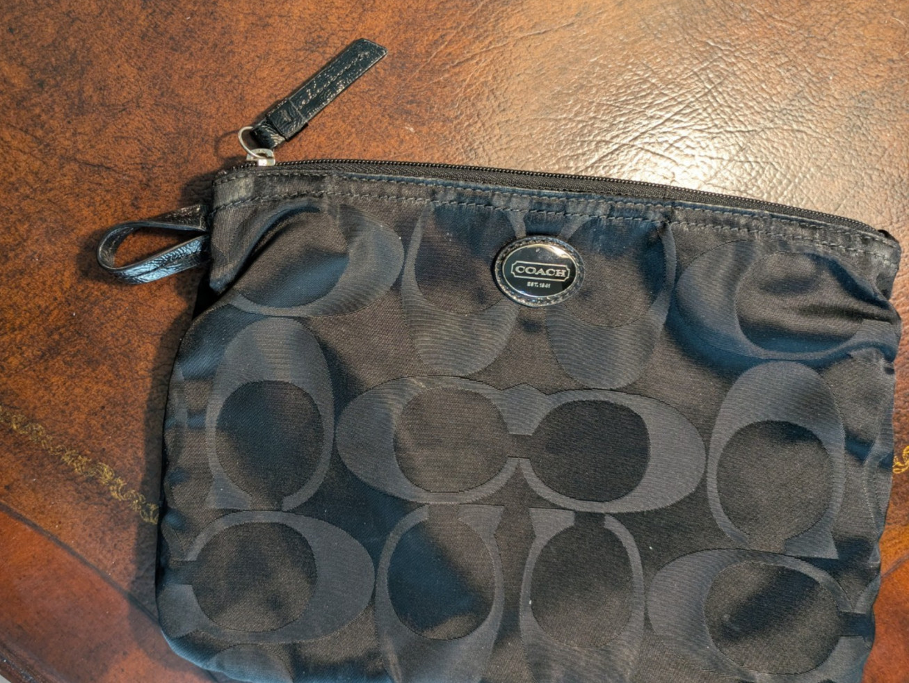 Coach Signature Nylon Snap Pouch for Tote Bag (not included)