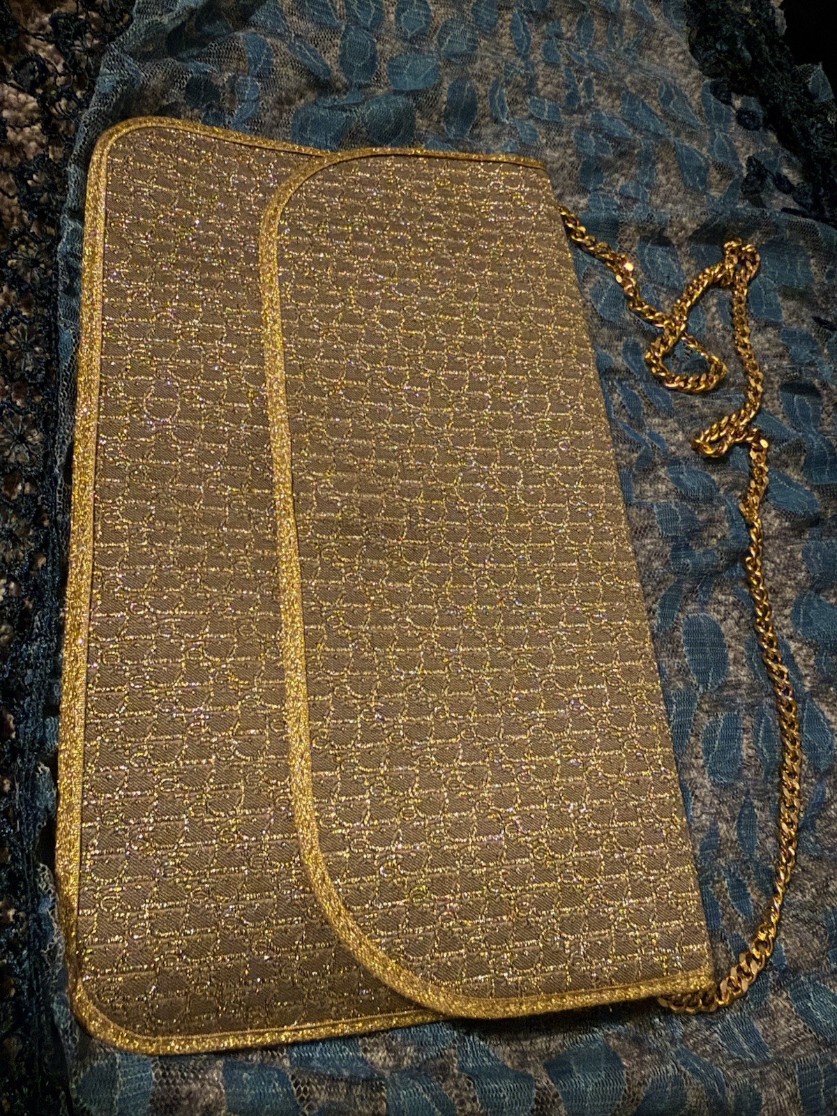 Vintage Christian Dior Metallic Gold Clutch Made in France 1960’s-80’s