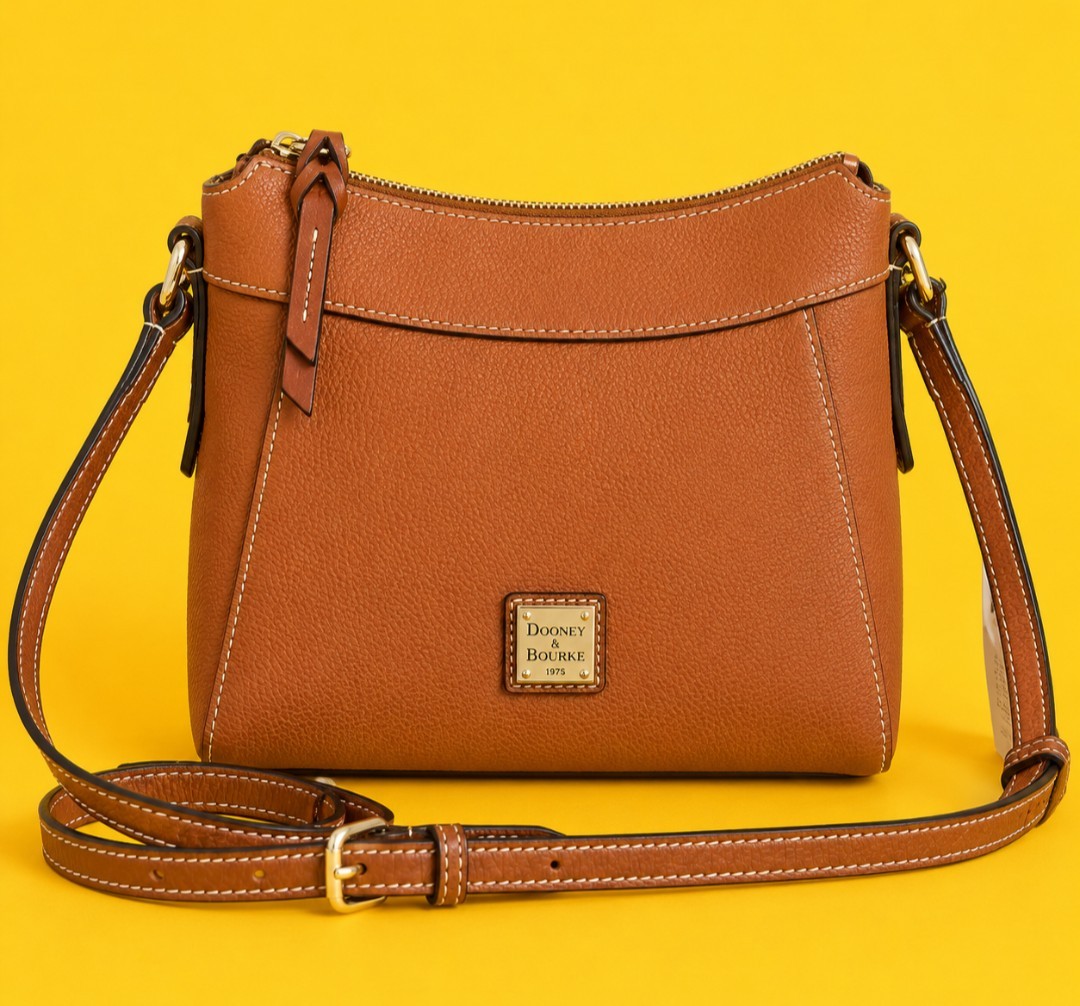 Dooney & Bourke Small Cassidy Crossbody Pebble Leather French Caramel New