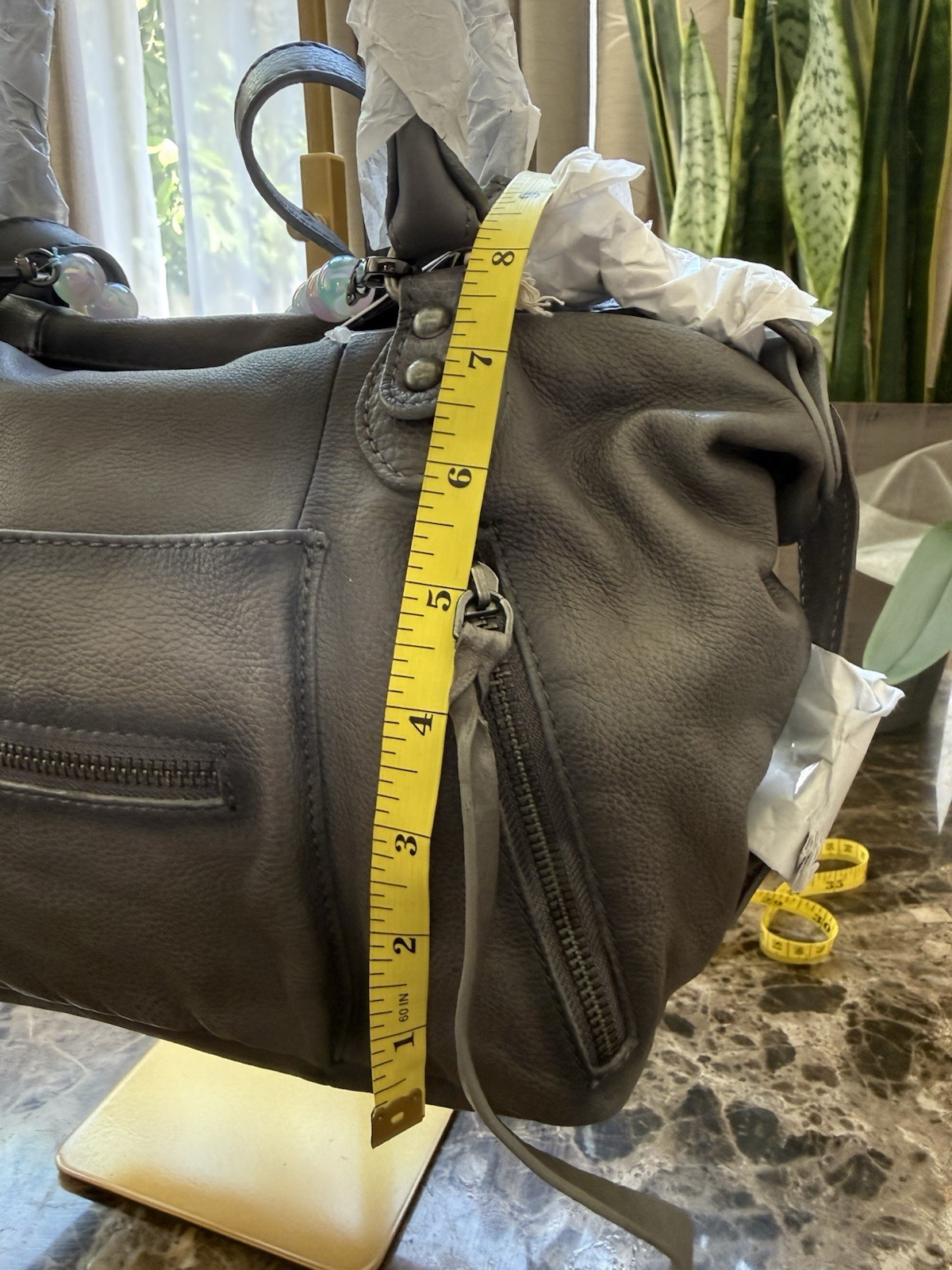 Free People We The Free Baby Emerson Gray Leather Satchel Crossbody Bag