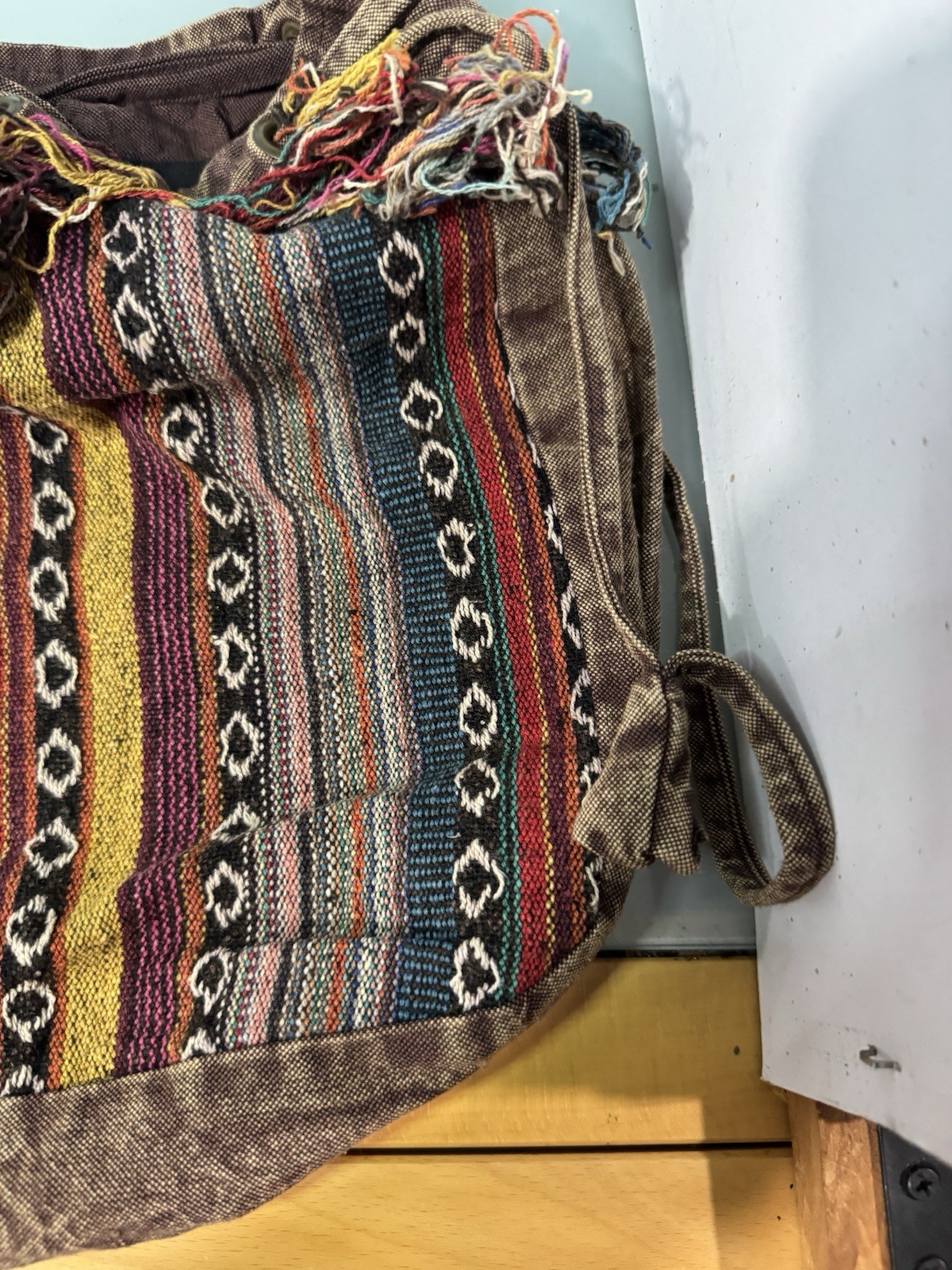 Earth Divas Fair-Trade Cotton Linen Handbag Multicolor Purse Boho Hippie Retro