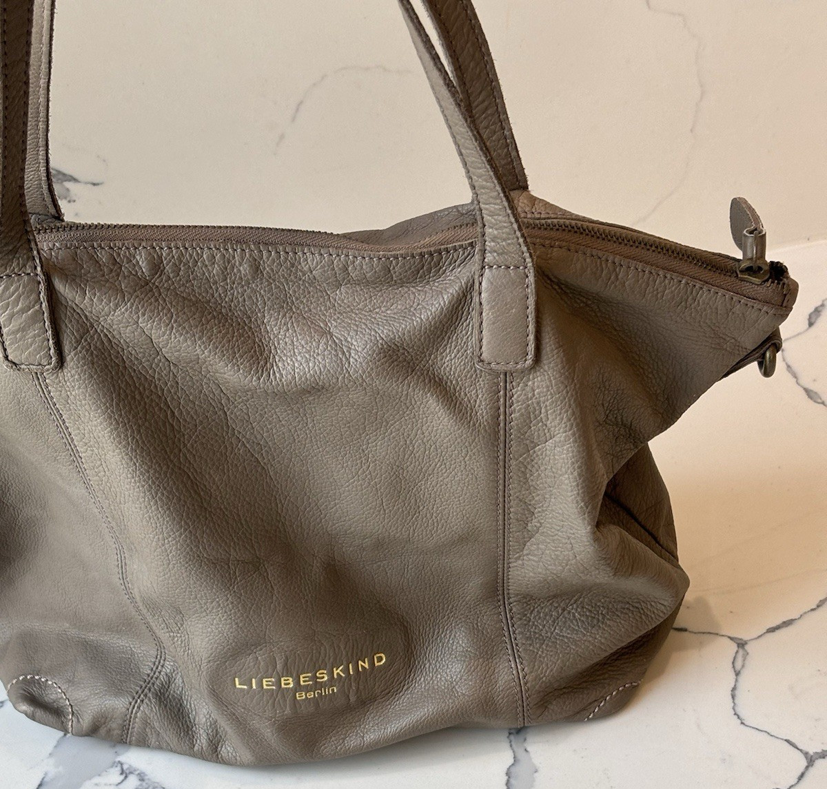 Vintage Liebeskind Berlin Purse, Gray Leather Clean Interior, Euro Fashion Gifts