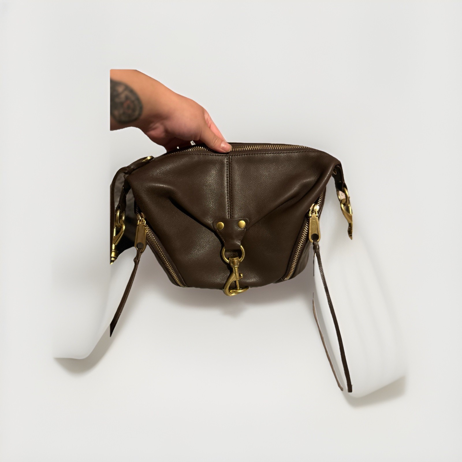 Rebecca Minkoff brown small Julian crossbody purse