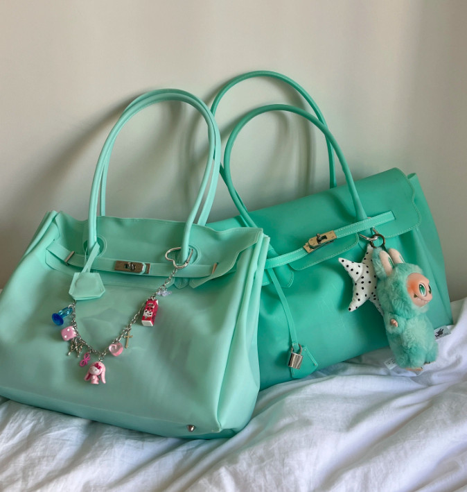 Jelly Firkin Tote Bag Women Y2k Summer Candy Color New PVC.ver Large Size