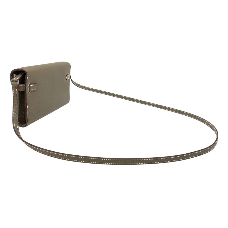 HERMES Kelly Togo Etoupe Evercolor Leather Shoulder Bag #OKB736