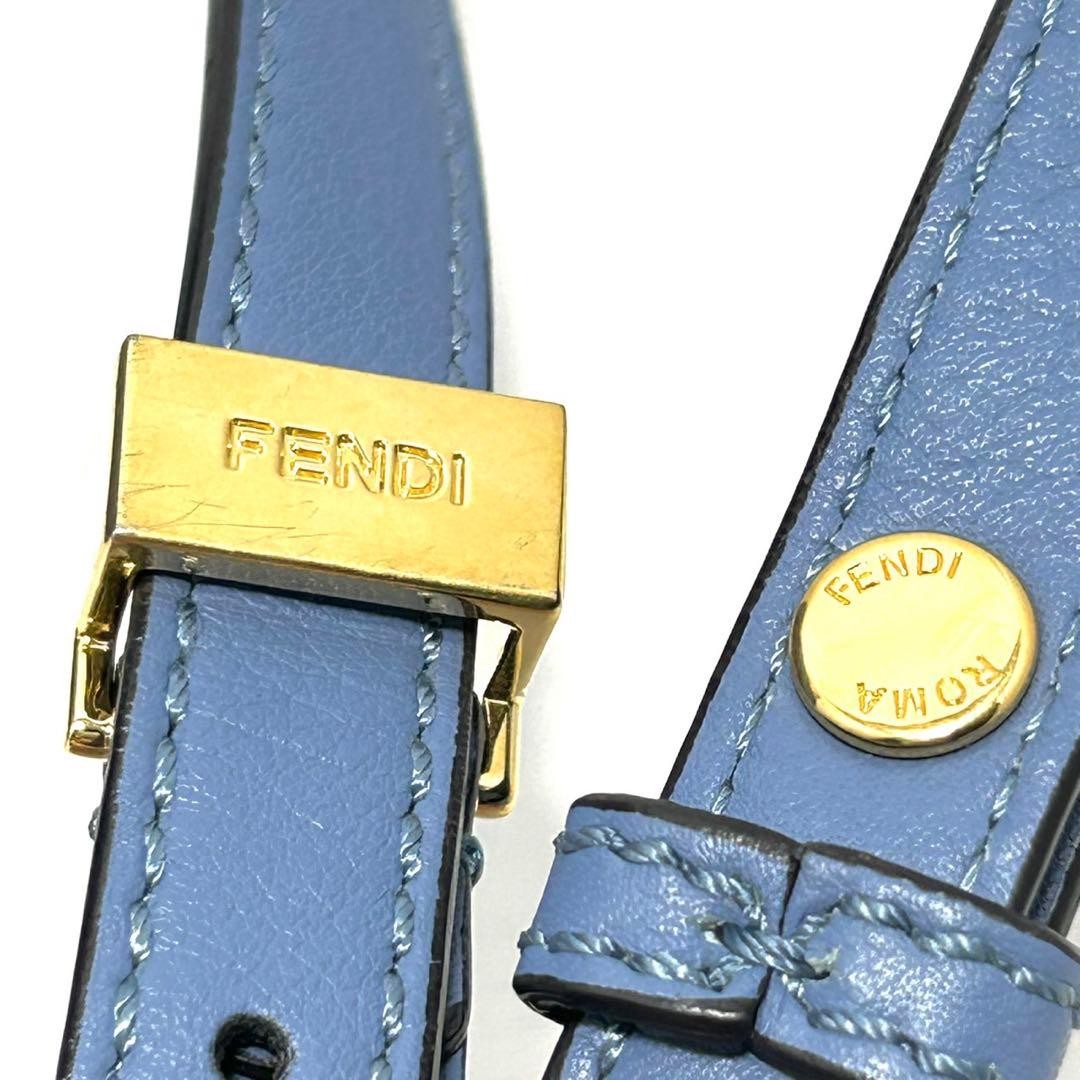Fendi Petite 2Jours 2-Way Handbag Shoulder Bag Blue