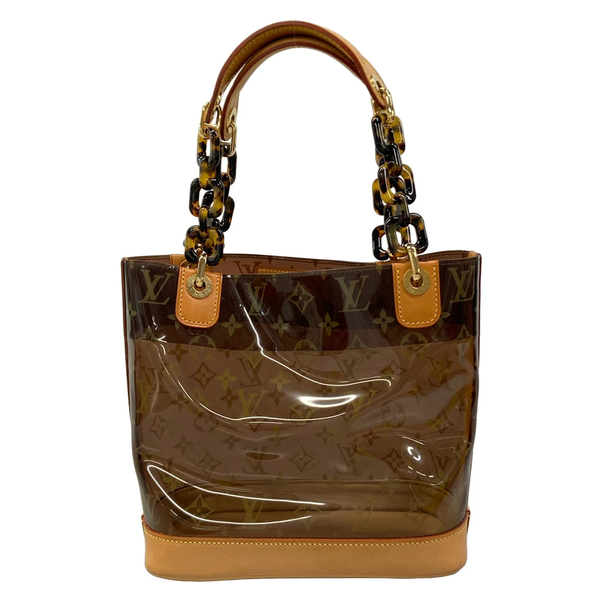 Louis Vuitton Cabas Ambre PM Monogram Vinyl Tote Bag M92502 Brown Vinyl Cowhide