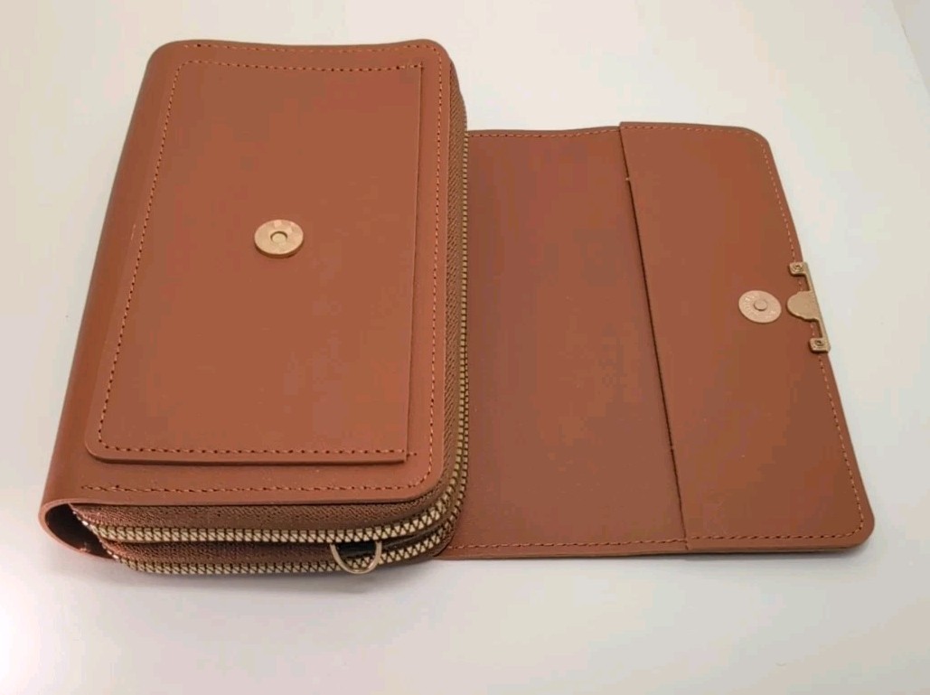 Forever Lovely DesignForMadley Tan Faux Leather Crossbody Bag Purse Phone Wallet