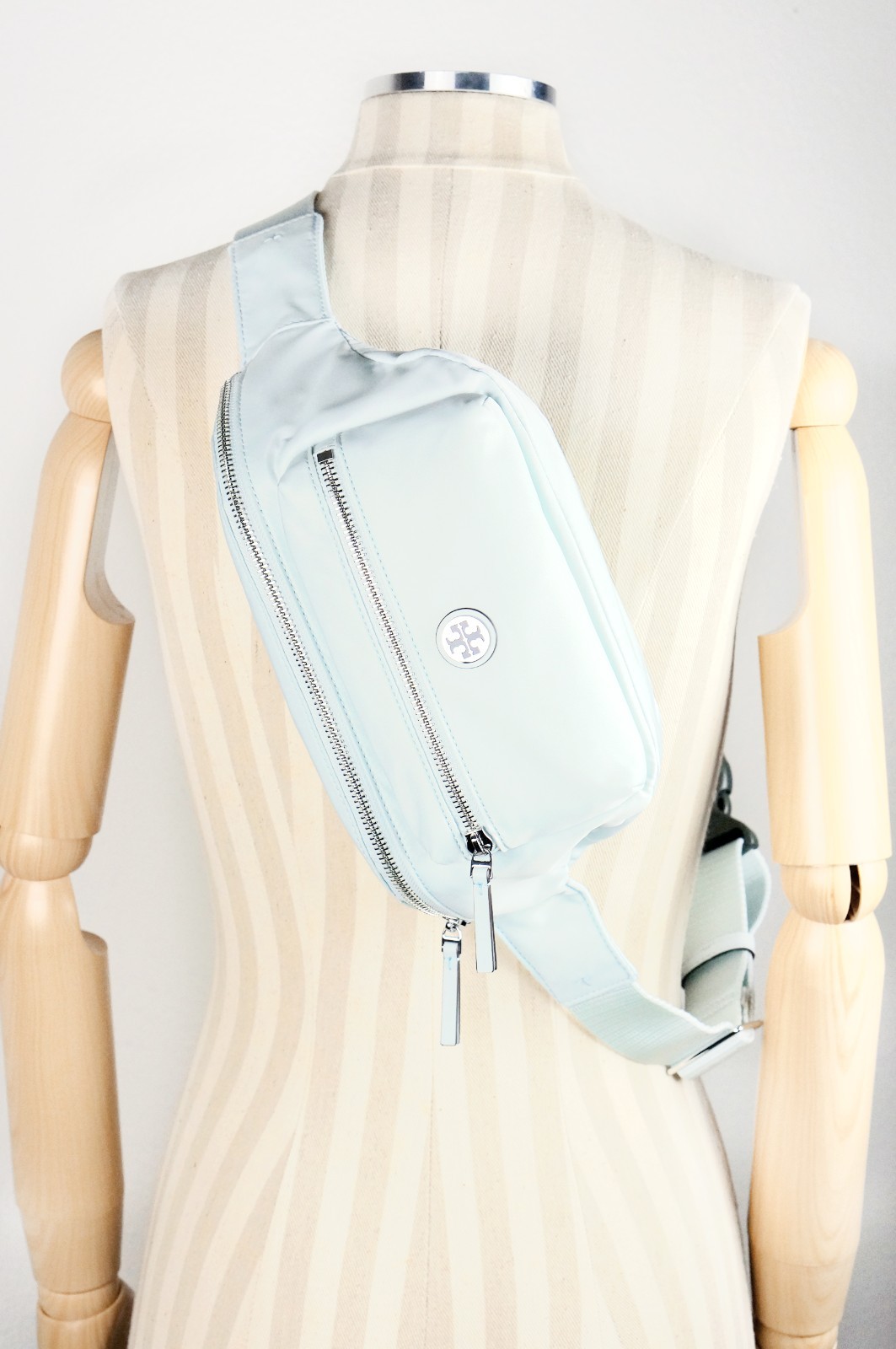 Latest Tory Burch Baby Blue Summit Nylon Belt Bag Sling Fanny Pack 170436 $248