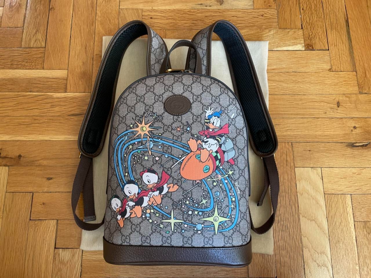 Gucci x Disney Backpack Supreme Canvas Bag Donald Duck Limited Edition Authentic