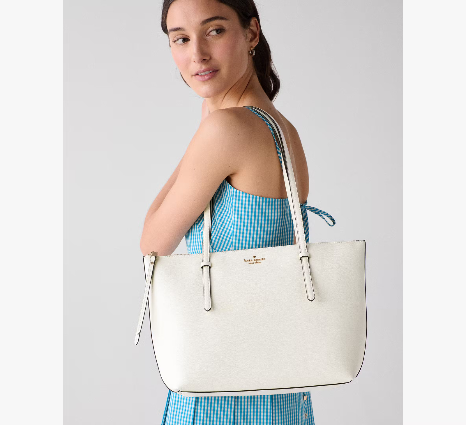 Kate Spade All Day Large Tote Ivory White Leather Bag KO140 Purse $399 MSRP