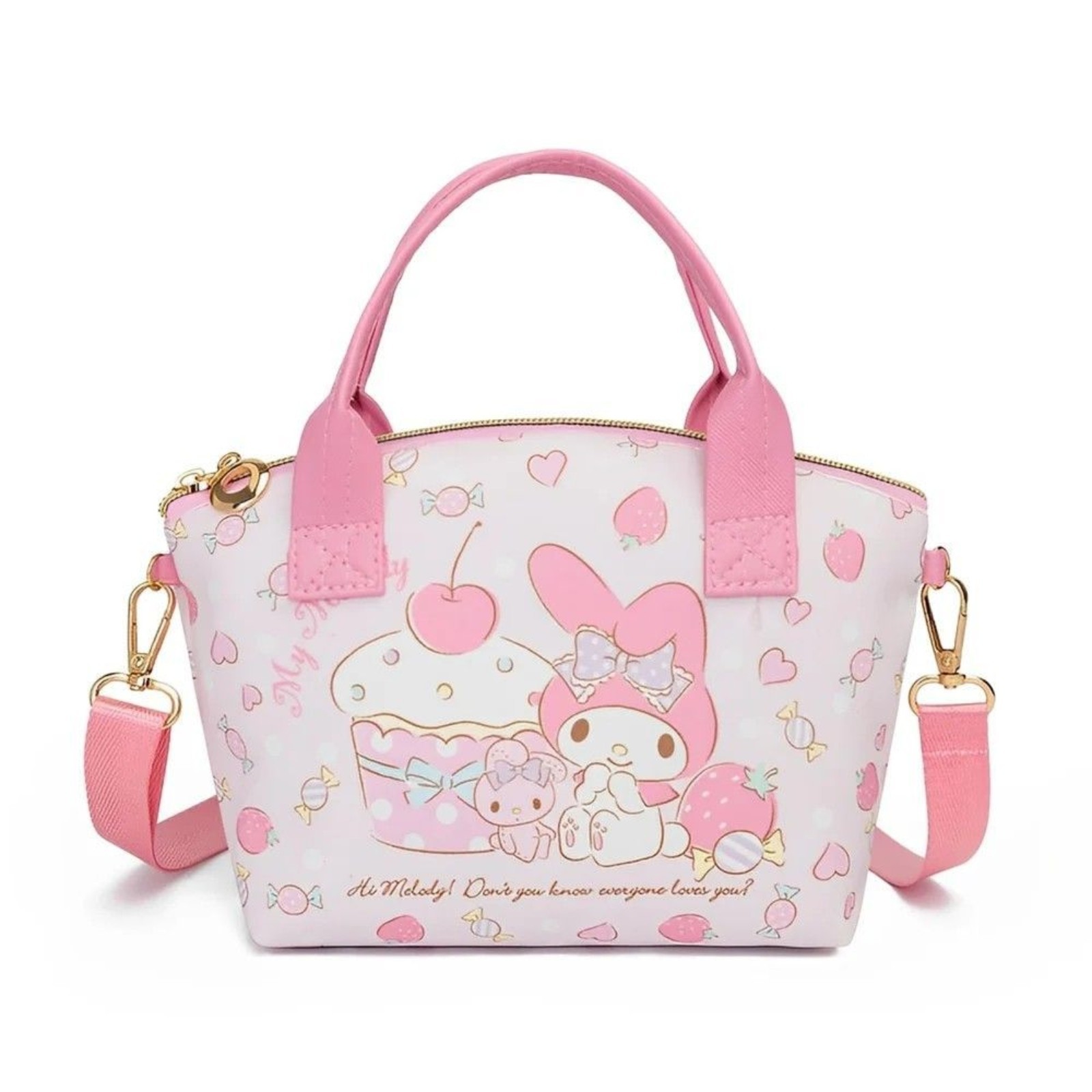 My Melody Mini Handbag Crossbody Soft PU Leather Messenger Shoulder Bag Purse