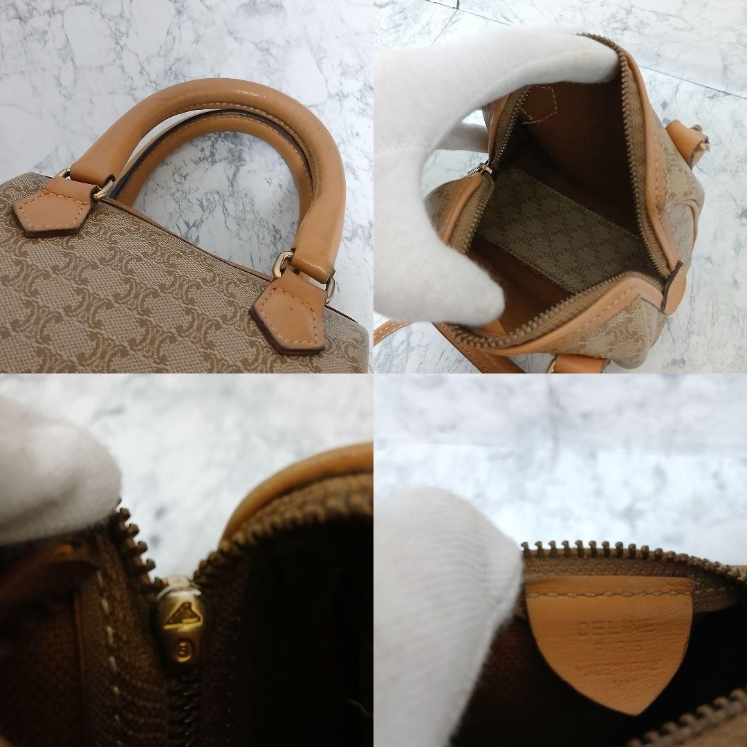 CELINE Vintage Macadam PVC Mini Boston Bag 2Way Crossbody Small Handbag
